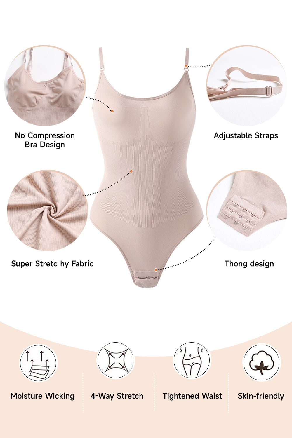 Women Tummy Control Shapewear Bodysuit