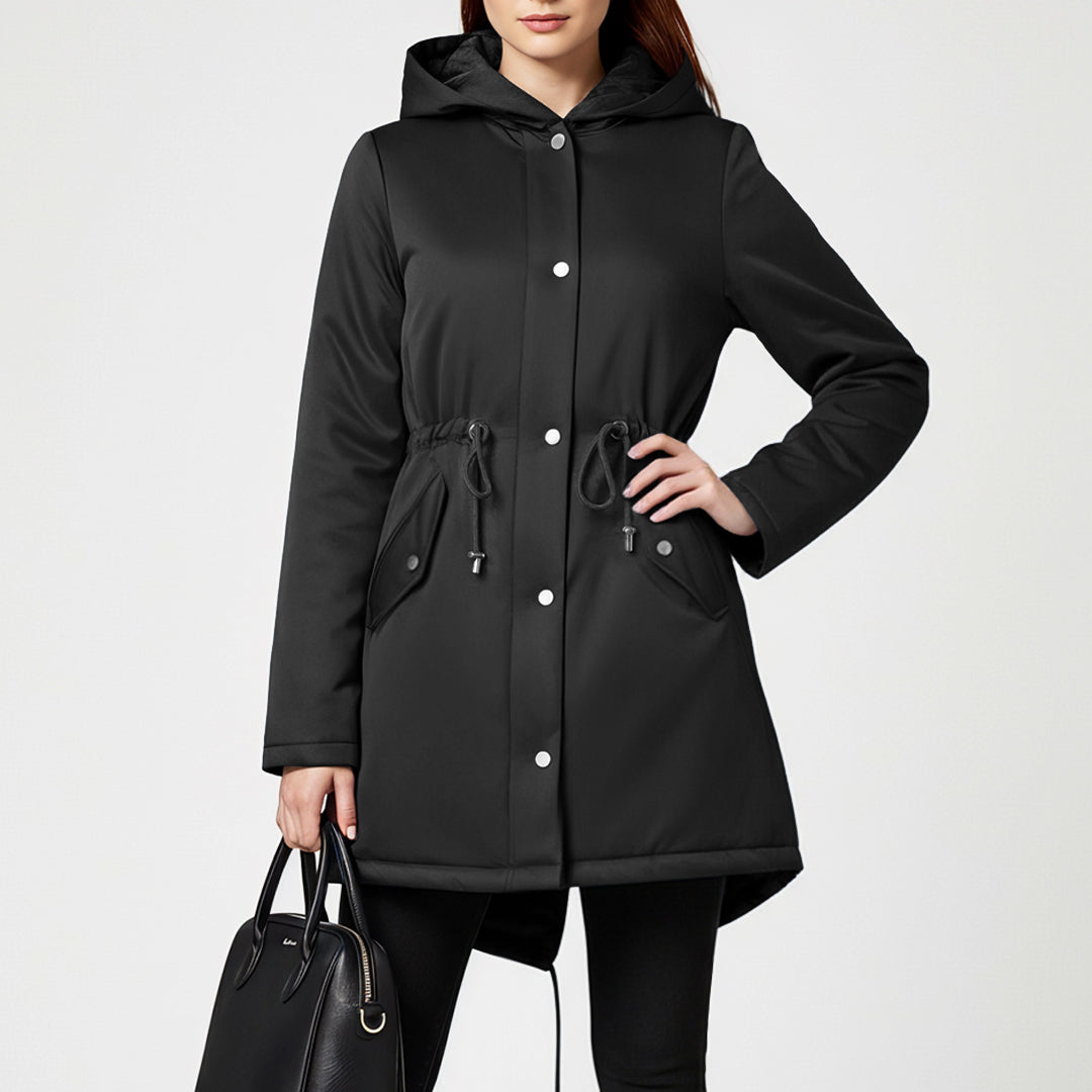 Midi warm puffer coat #oran_Black