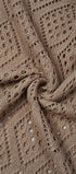 Solid Color Cutout Knit Top #oran_Khaki