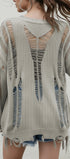 Cutout Knitted Jumper #oran_Gray