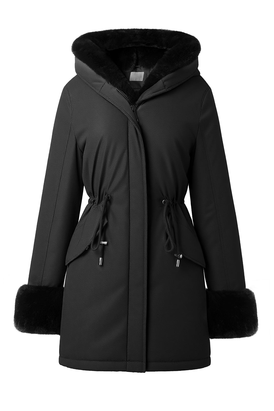 Hooded long sleeve warm nipped waist coat