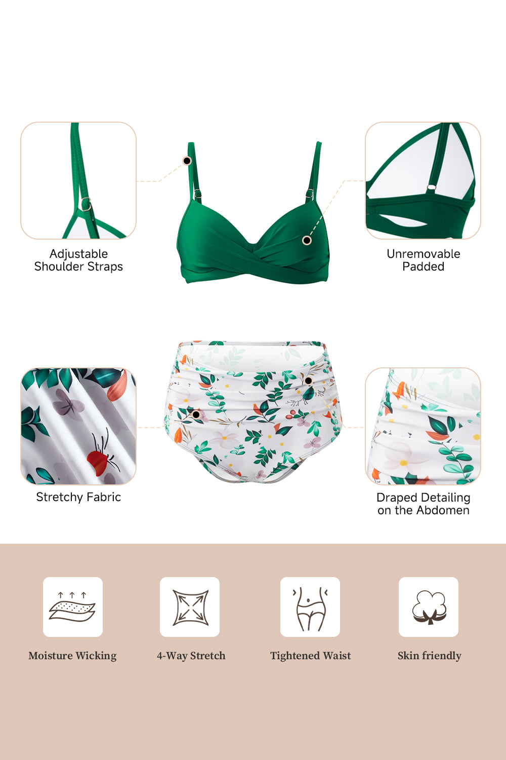 Spruce Green White Floral