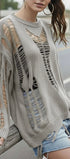 Cutout Knitted Jumper #oran_Gray