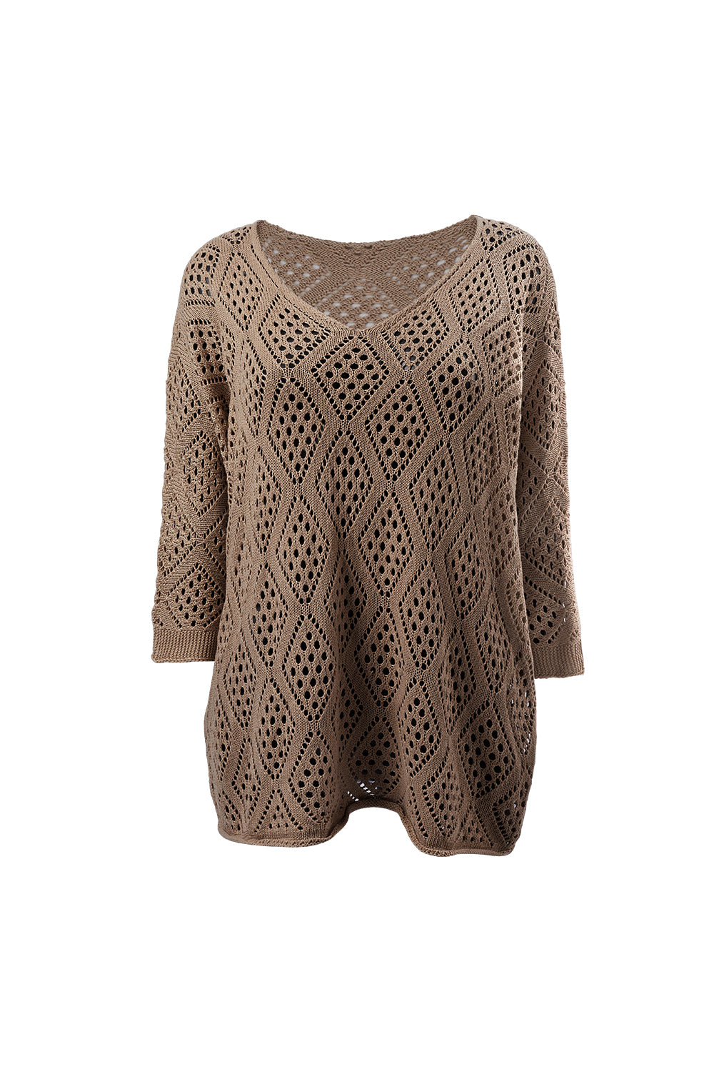 Solid Color Cutout Knit Top