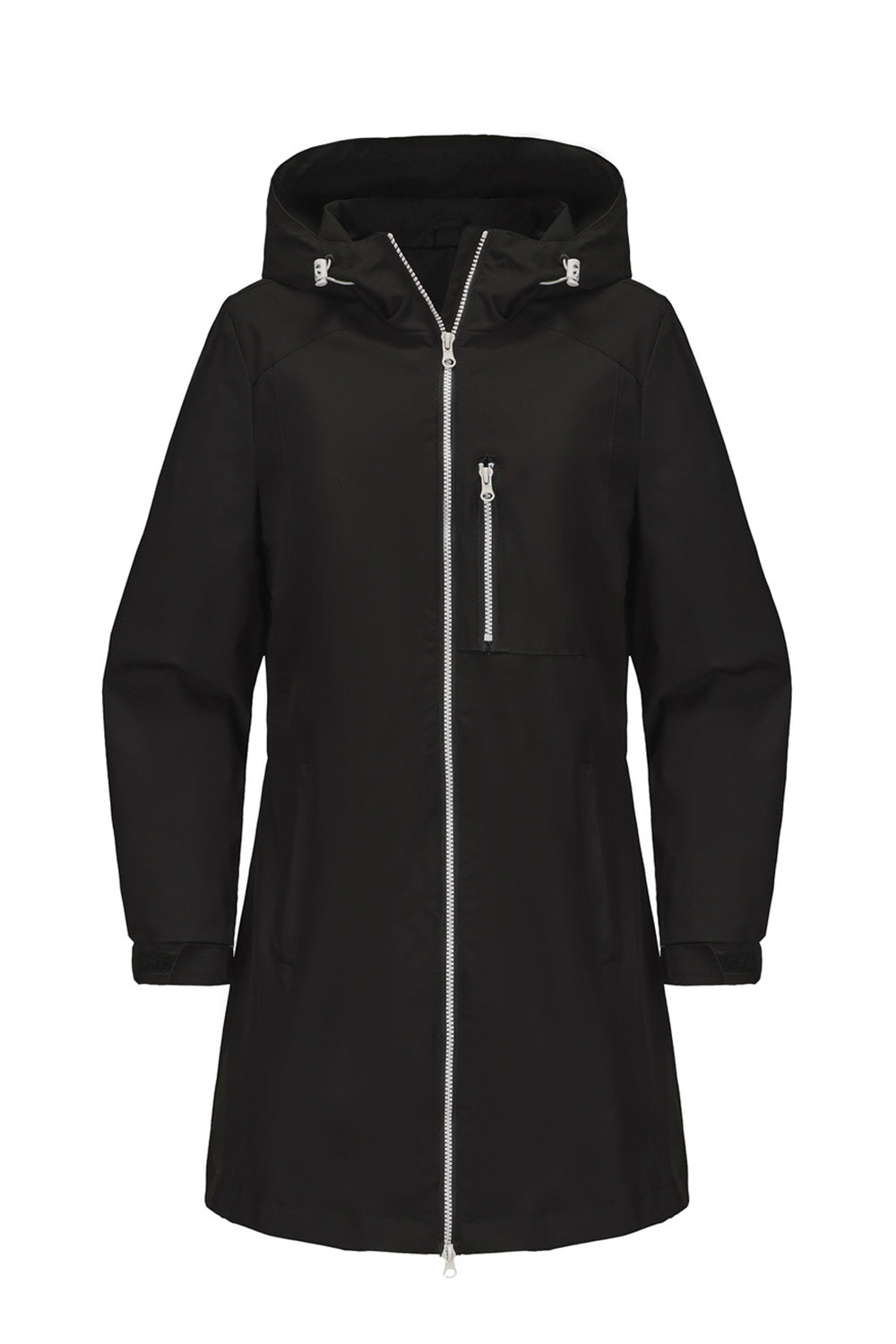 Windproof Trench Coat with Detachable Hood