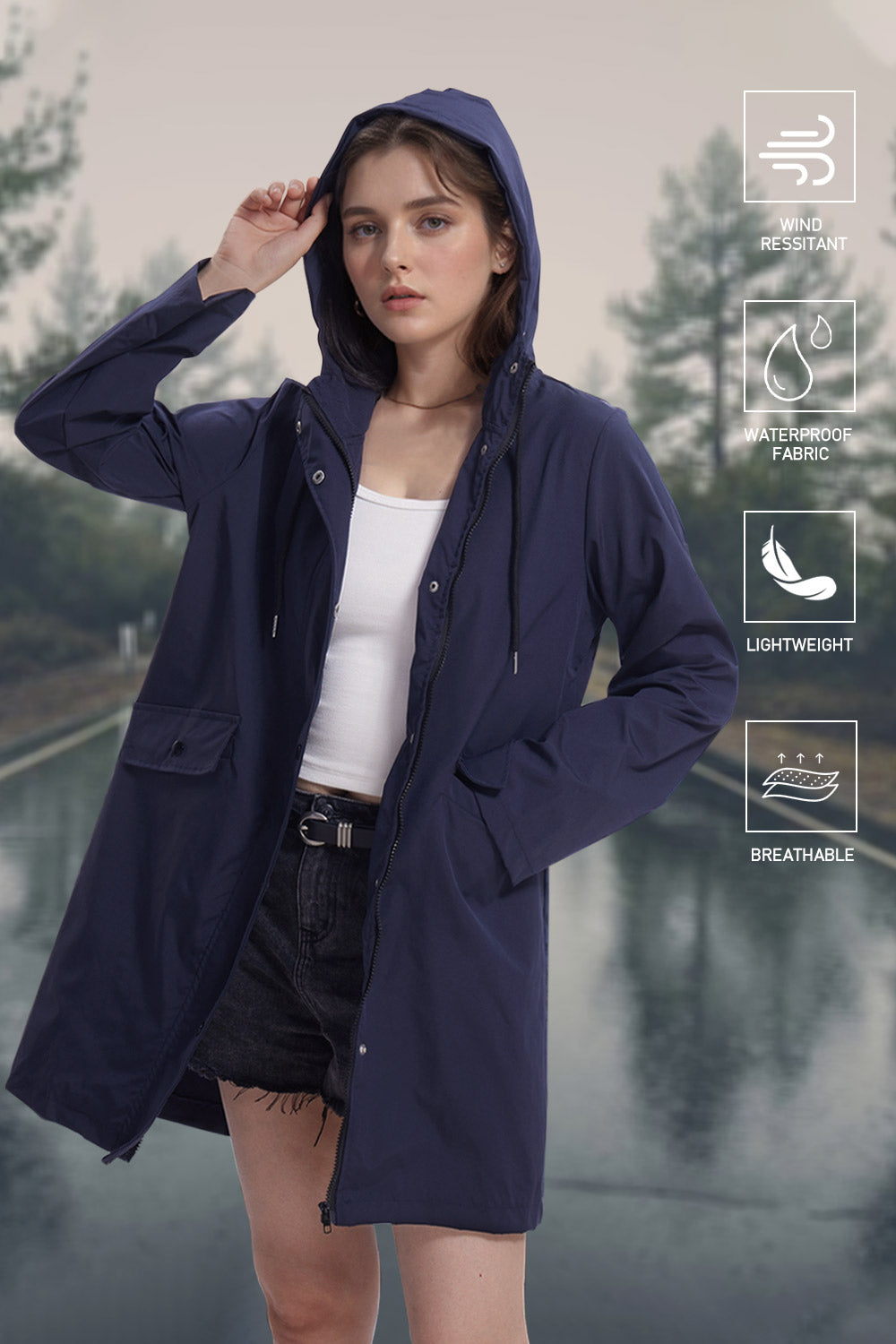 Mid-length Hardshell Jacket
