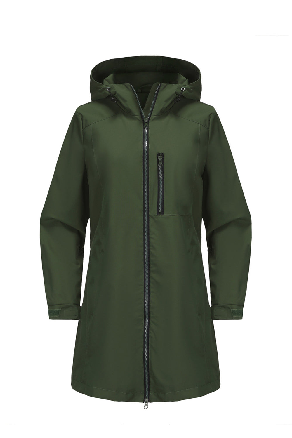 Windproof Trench Coat with Detachable Hood