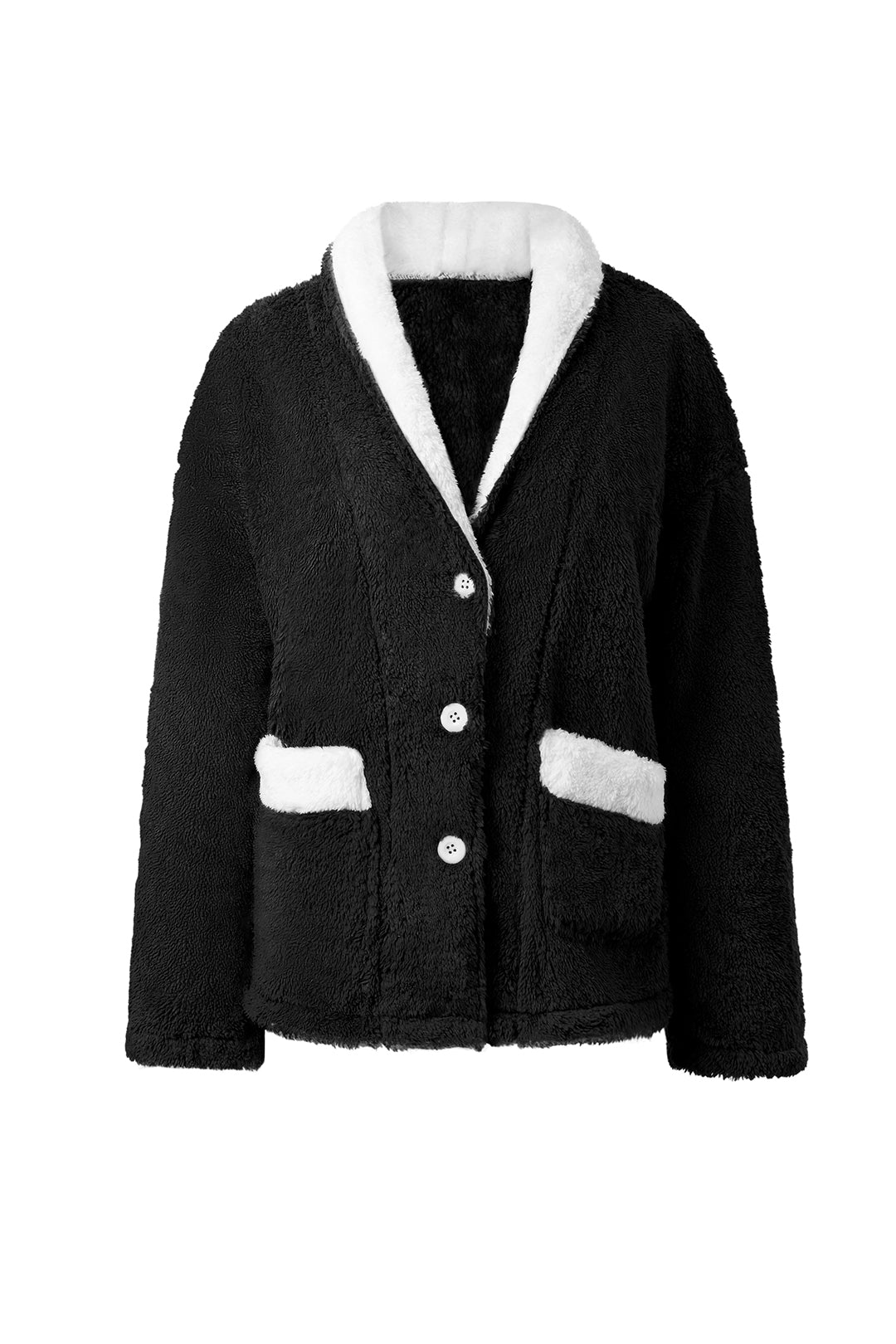 Buttoned Ultra-Soft Fleece Loungewear Set