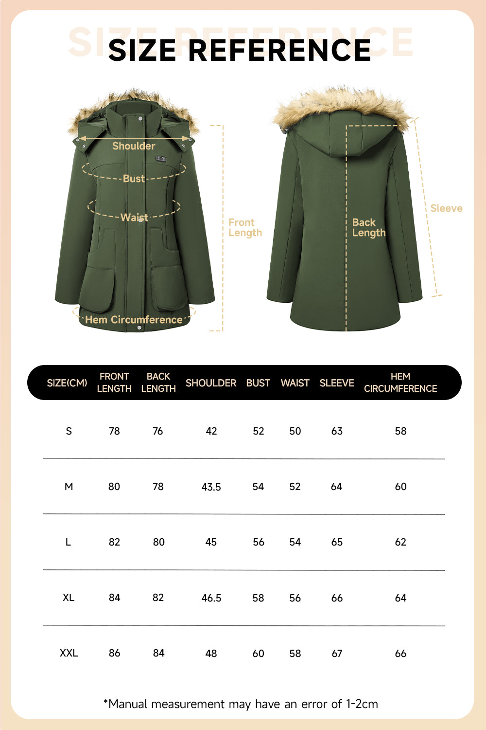 Heated Hooded Nipped Waist Winter Puffer Coat