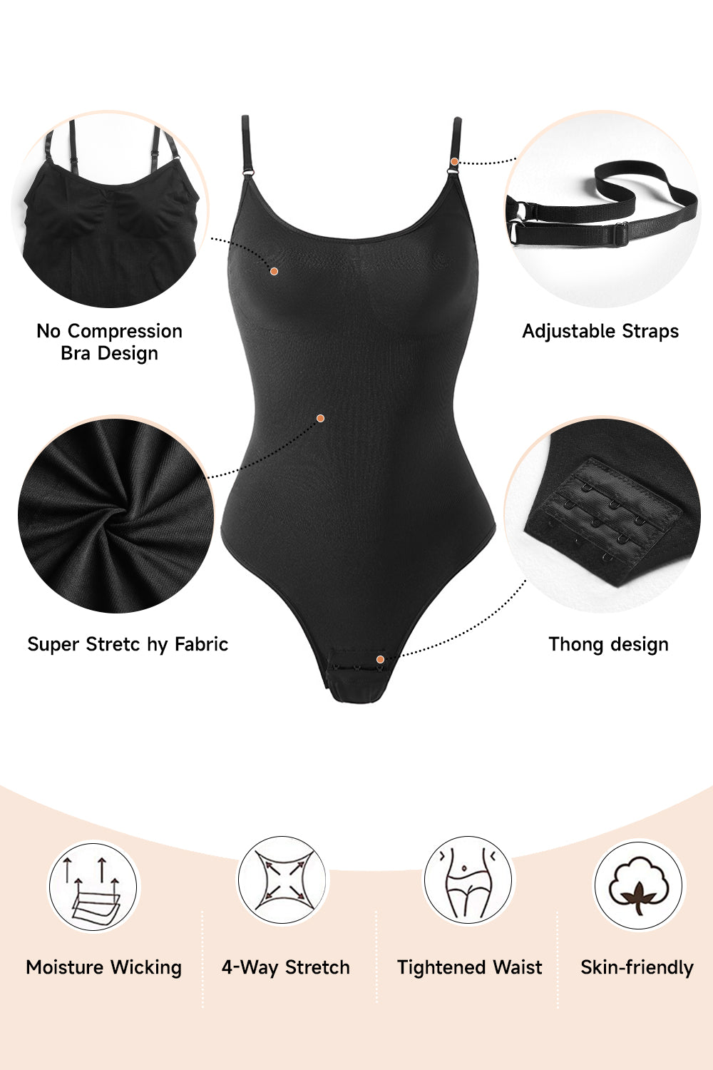 Women Tummy Control Shapewear Bodysuit