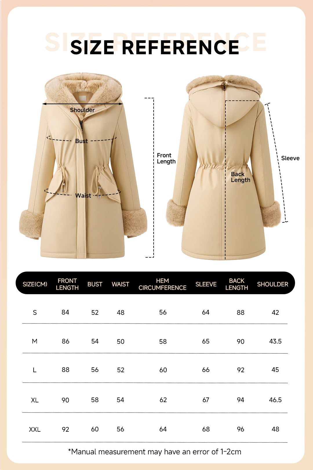 Hooded long sleeve warm nipped waist coat