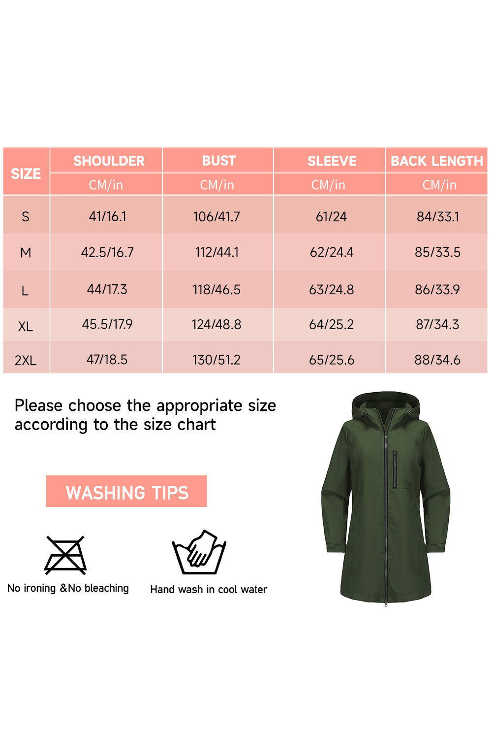 Windproof Trench Coat with Detachable Hood