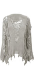 Cutout Knitted Jumper #oran_Gray
