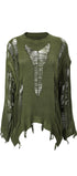 Cutout Knitted Jumper #oran_Green