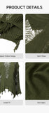 Cutout Knitted Jumper #oran_Green