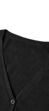 V-Neck Knit Cardigan #oran_Black