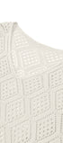 Solid Color Cutout Knit Top #oran_White