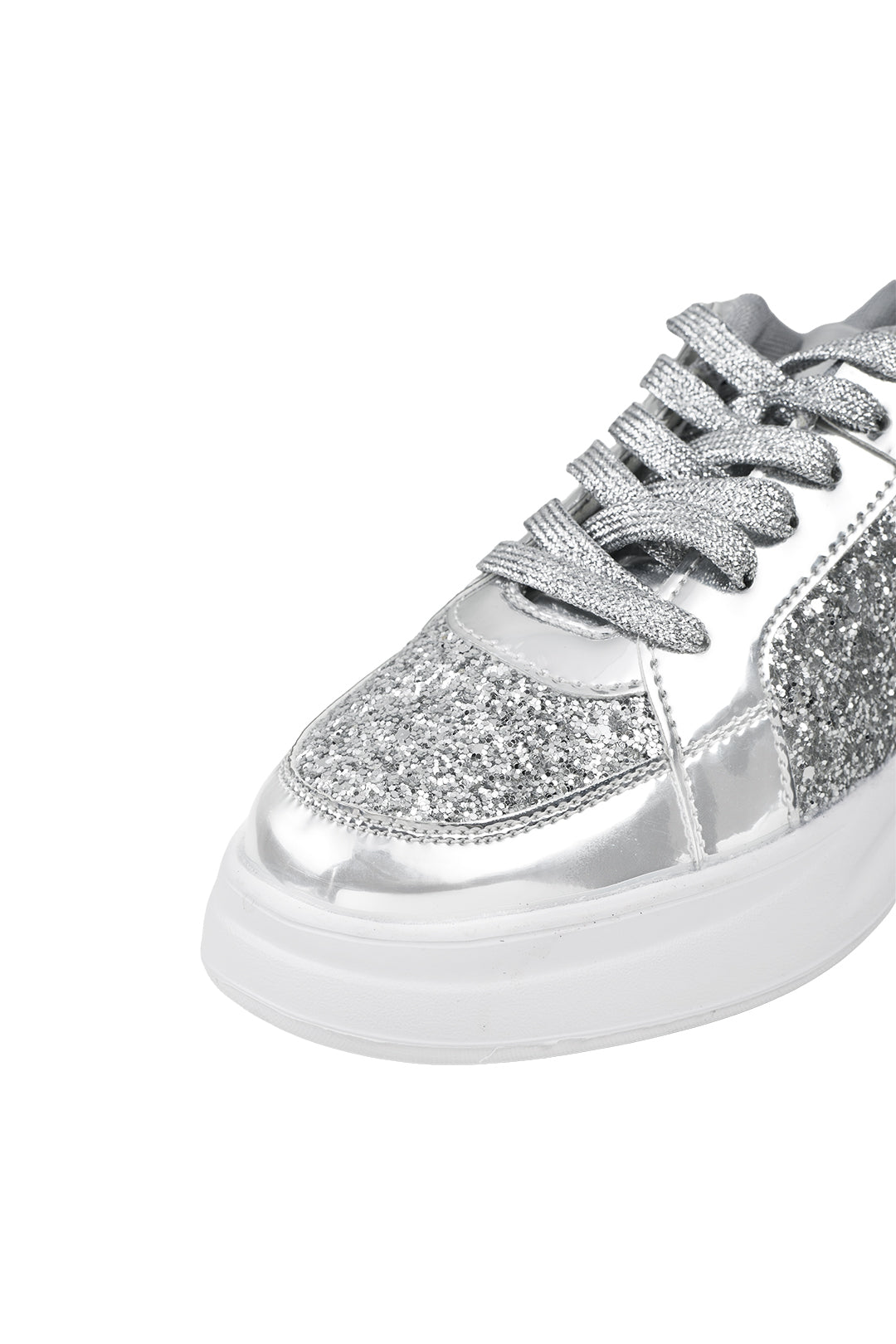 Glitter Platform Flat Trainers