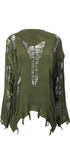 Cutout Knitted Jumper #oran_Green