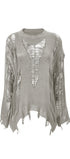 Cutout Knitted Jumper #oran_Gray