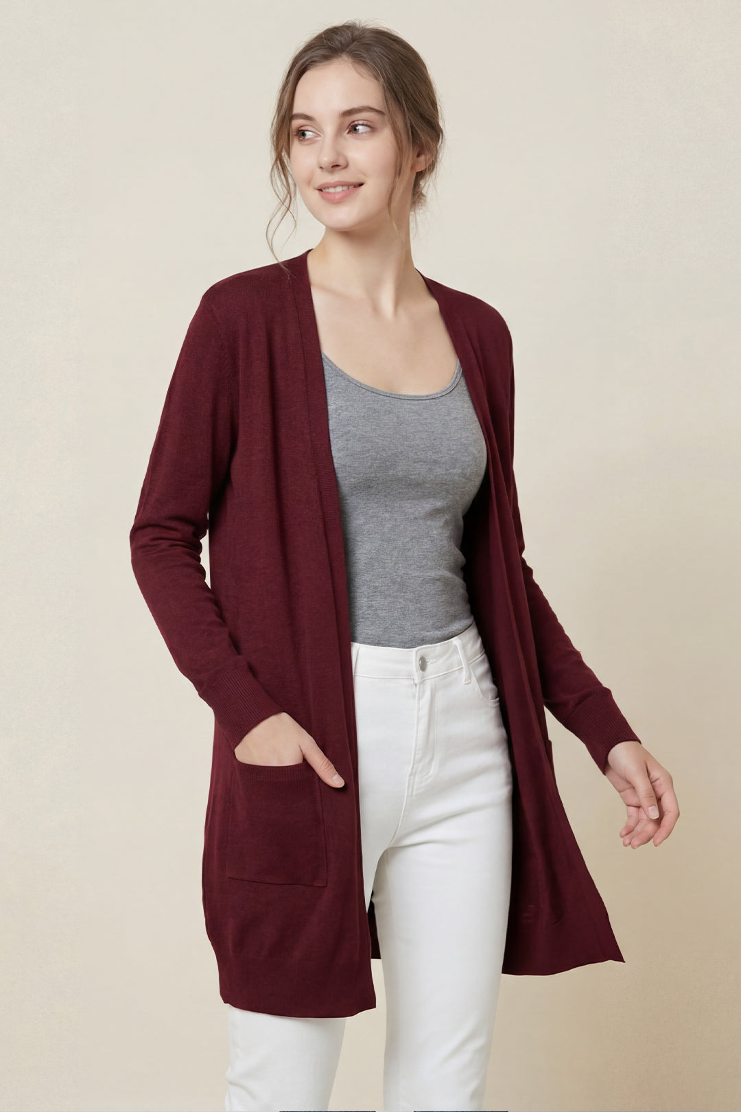 Knit Open Front Cardigan