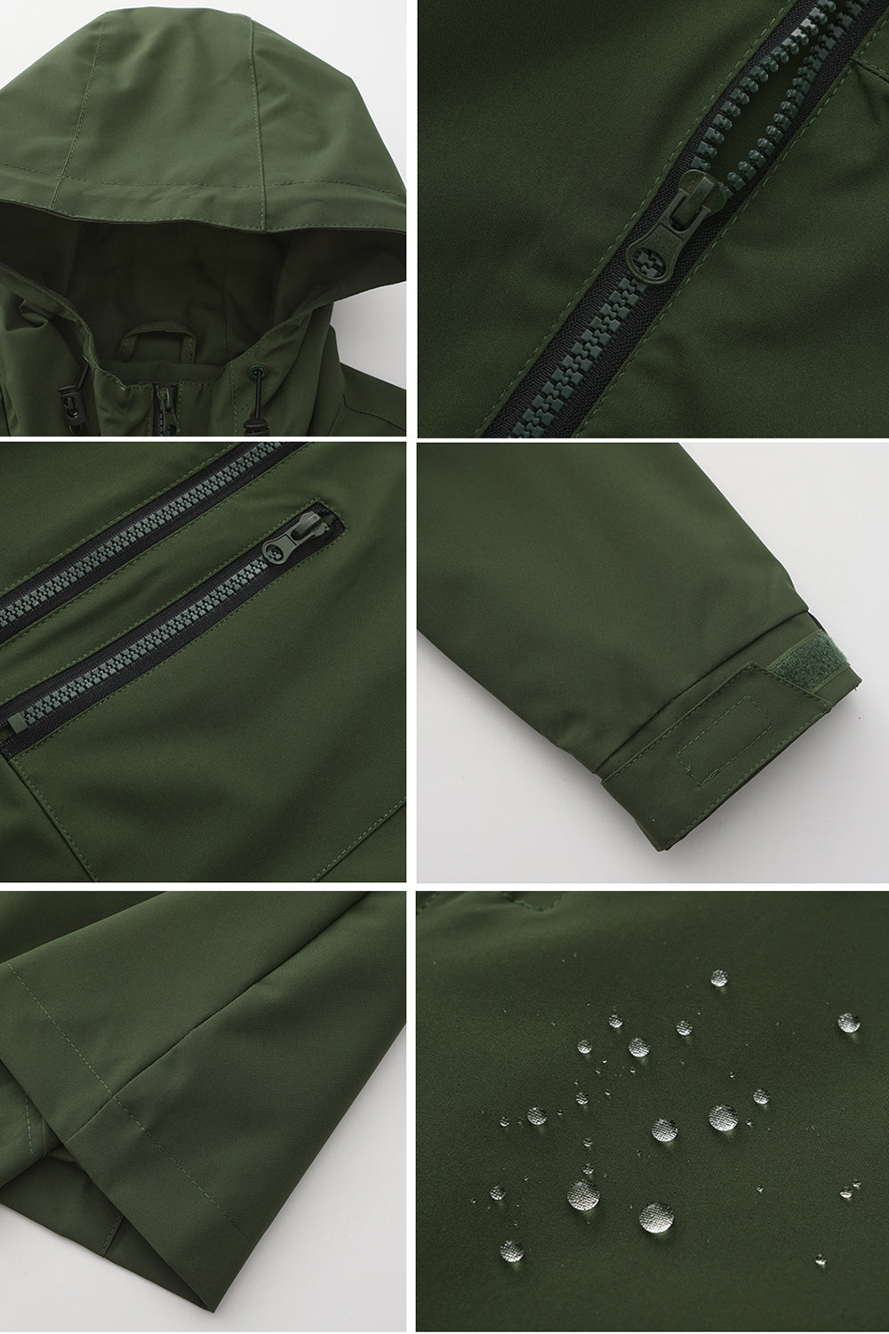 Windproof Trench Coat with Detachable Hood