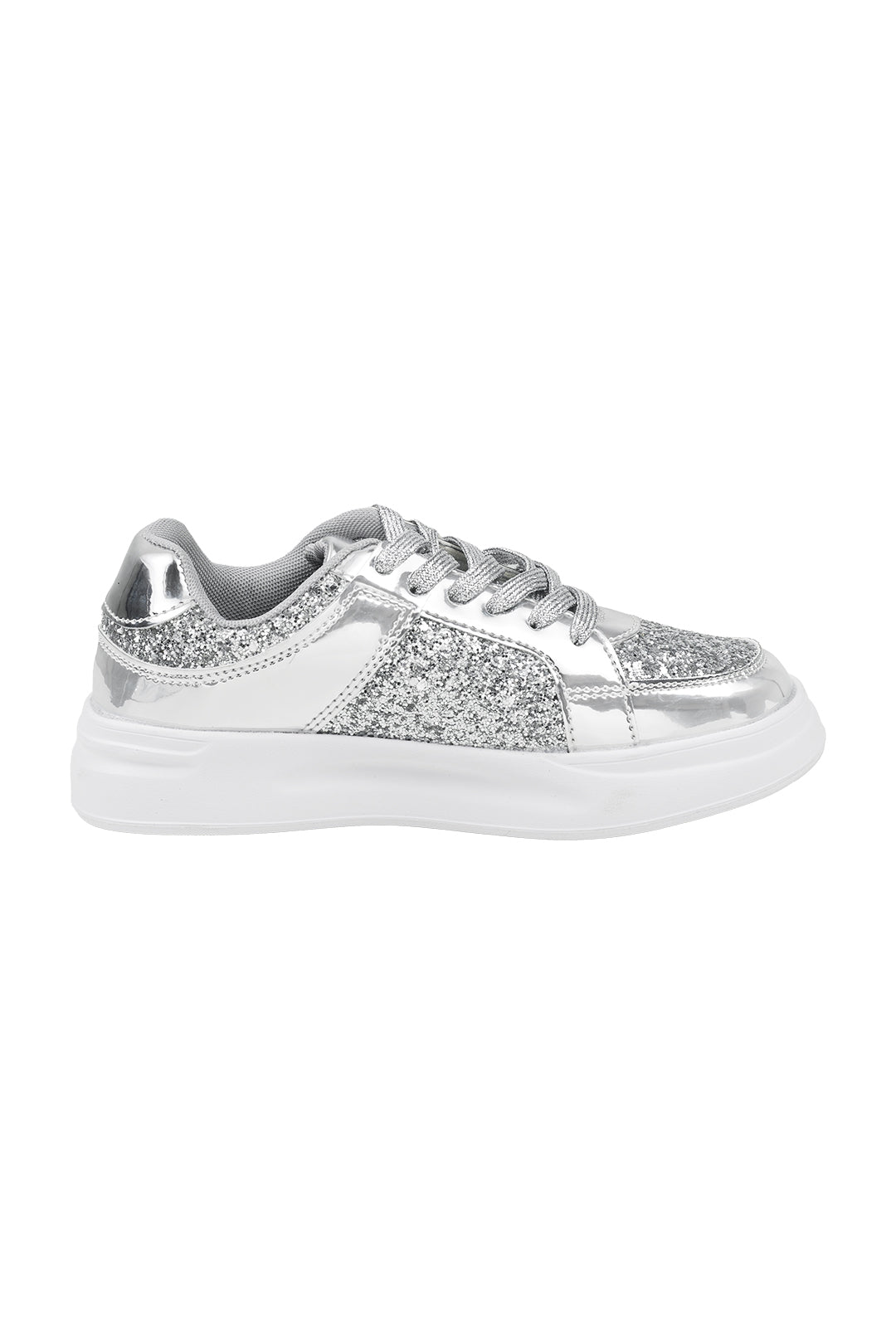 Glitter Platform Flat Trainers
