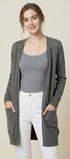 Knit Open Front Cardigan #oran_Gray