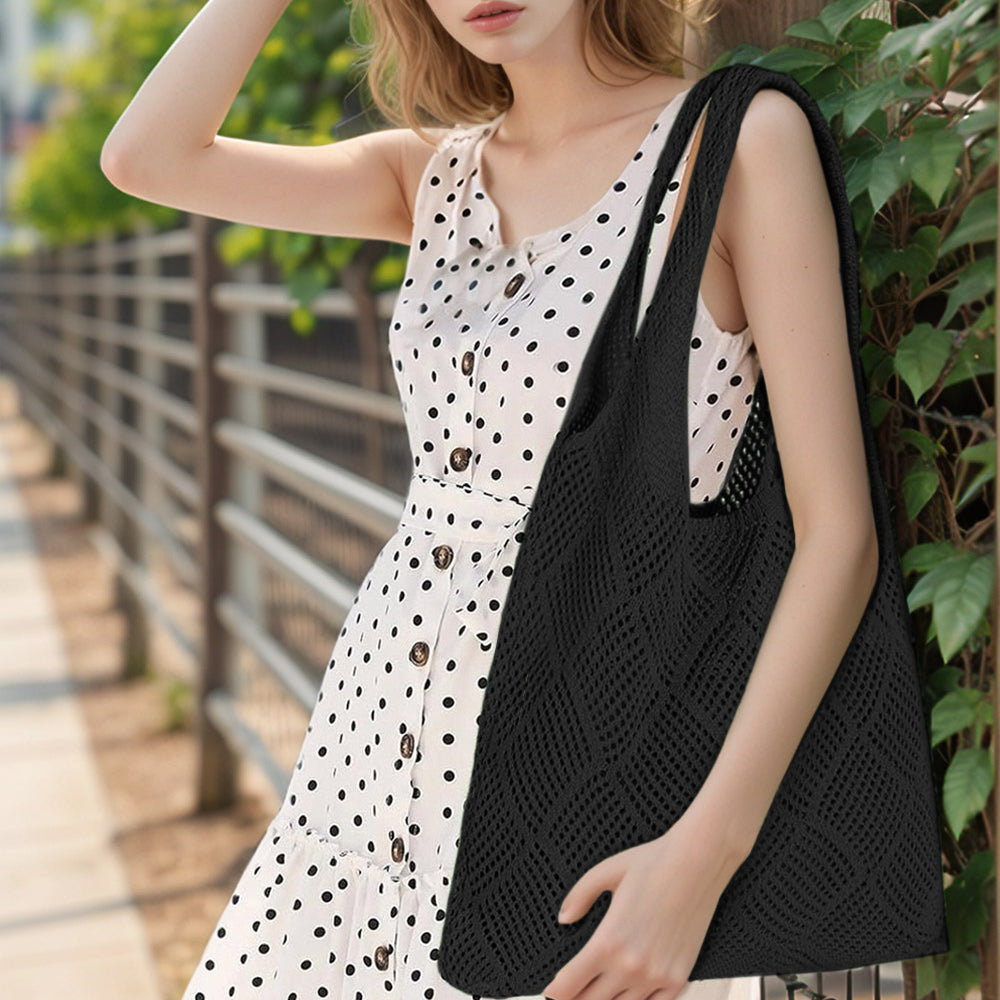 Knitting shoulder bag #oran_Black