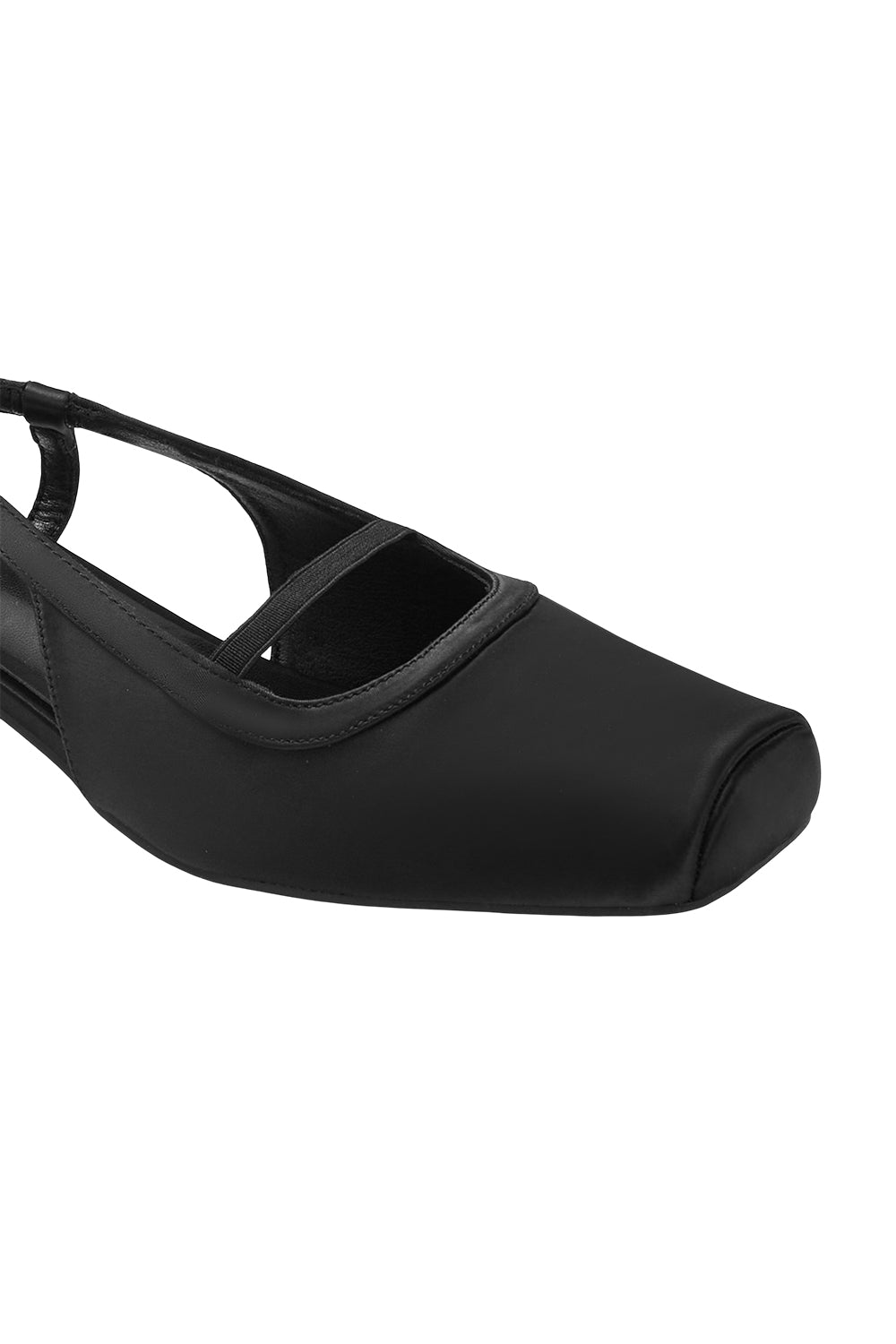 Square Toe Solid Slingback Low Heels