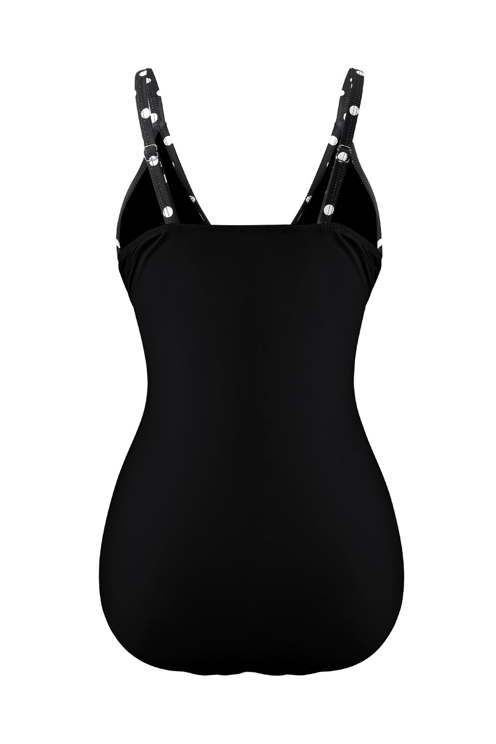 Polka Dot V Neck Fitted Swimming Costume