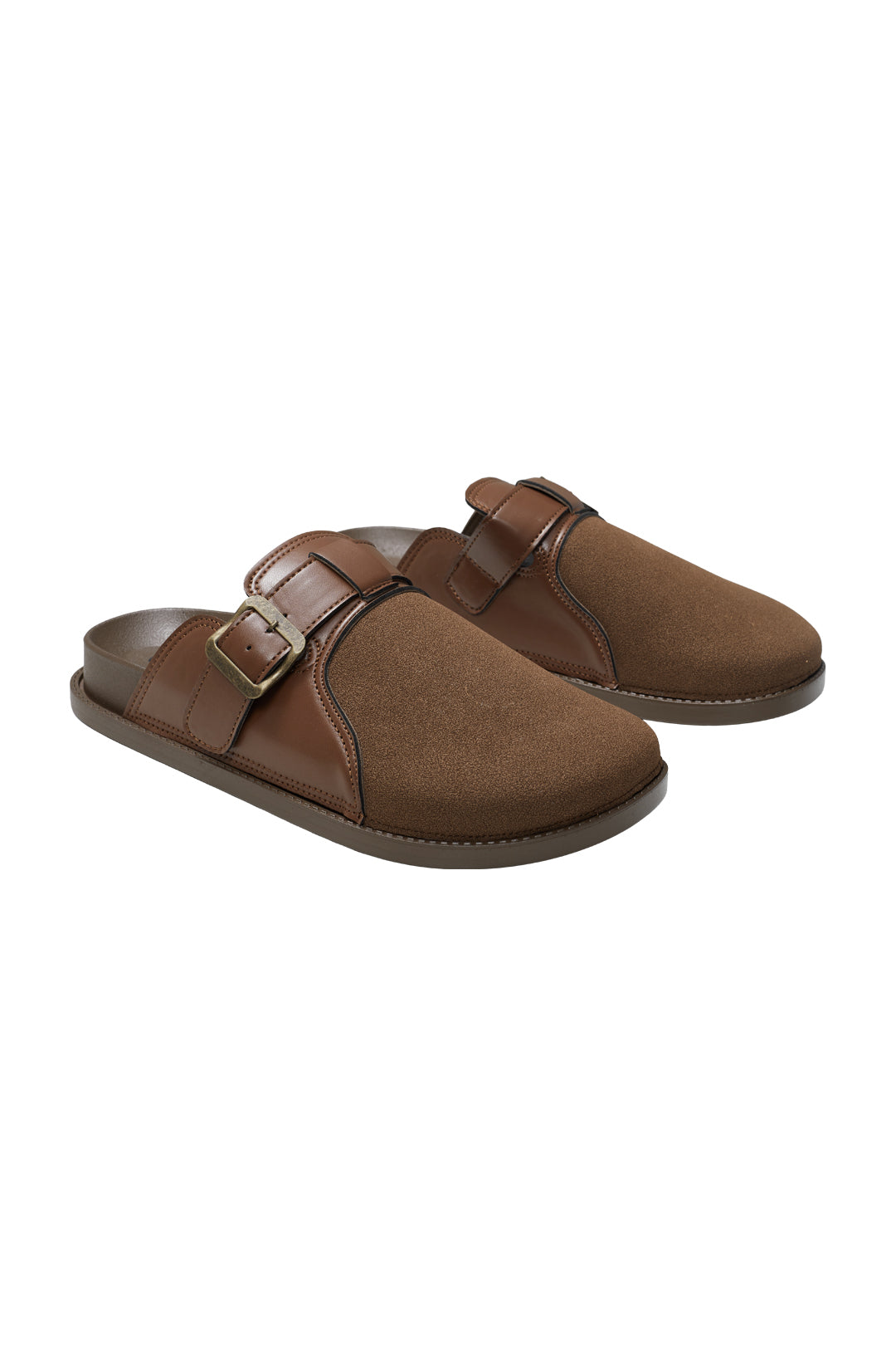 Flat Footbed Closed-Toe Sandals Mules