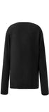 V-Neck Knit Cardigan #oran_Black