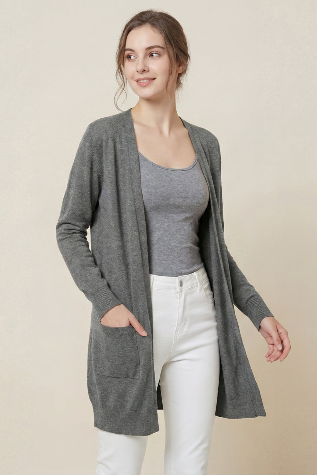 Knit Open Front Cardigan