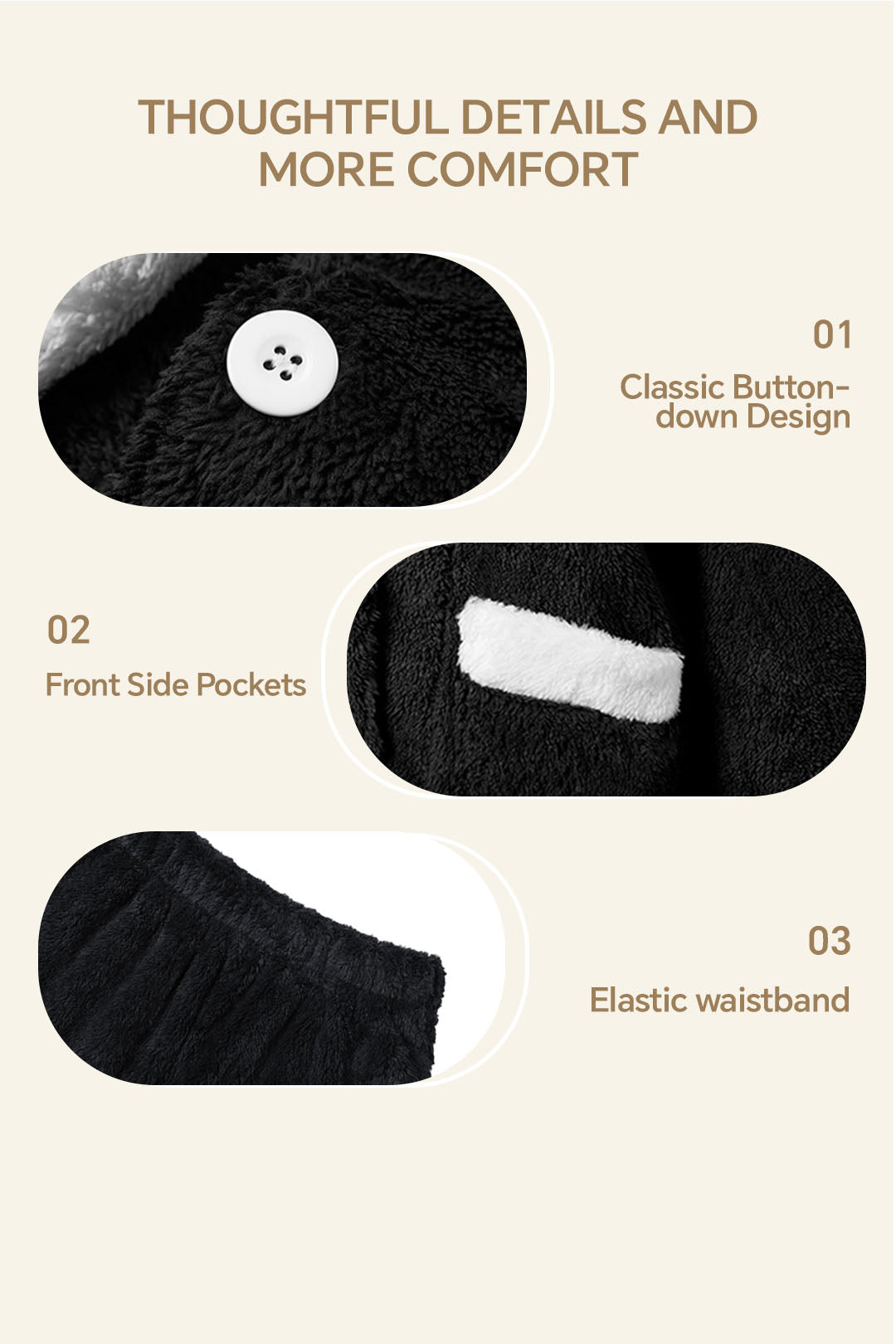 Buttoned Ultra-Soft Fleece Loungewear Set