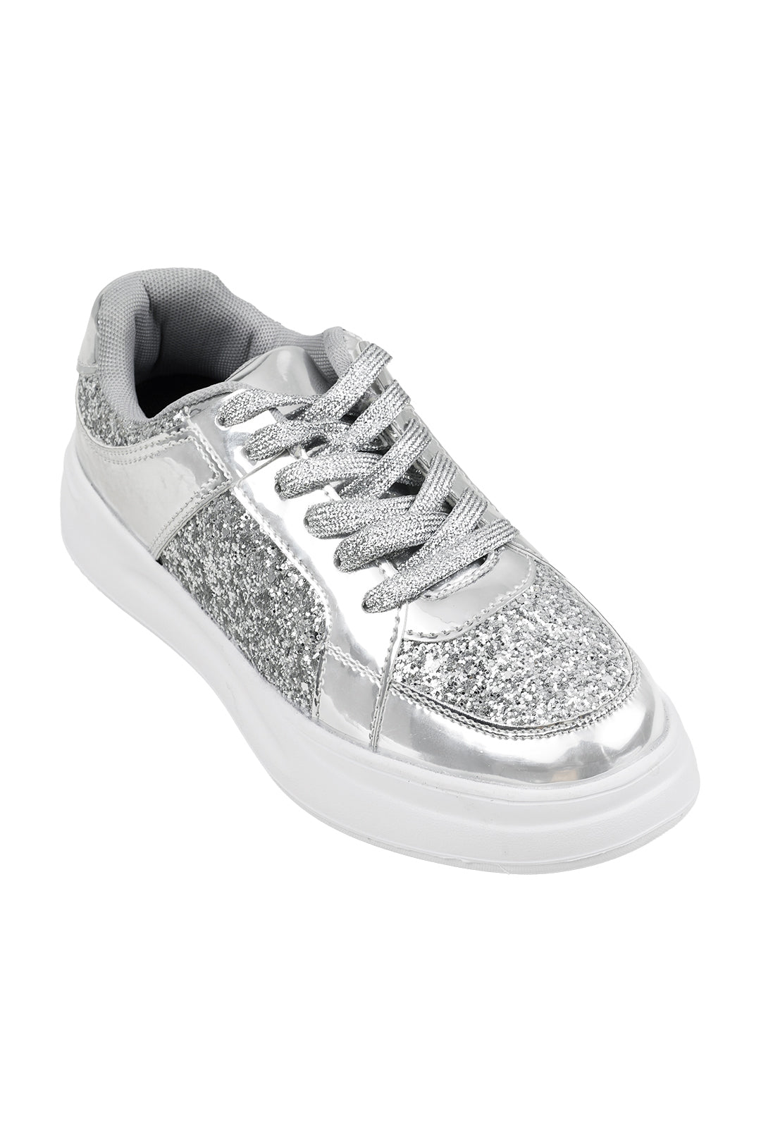 Glitter Platform Flat Trainers