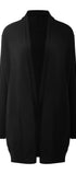 Knit Open Front Cardigan #oran_Black