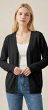 V-Neck Knit Cardigan #oran_Black