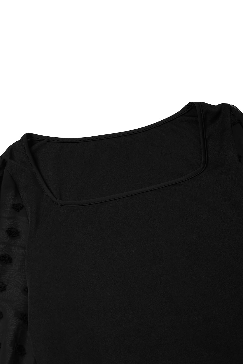 Square Neck Fitted Long Sleeve Bodysuit