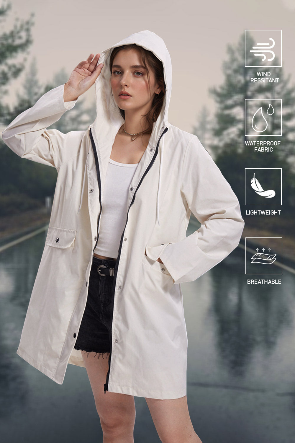 Mid-length Hardshell Jacket