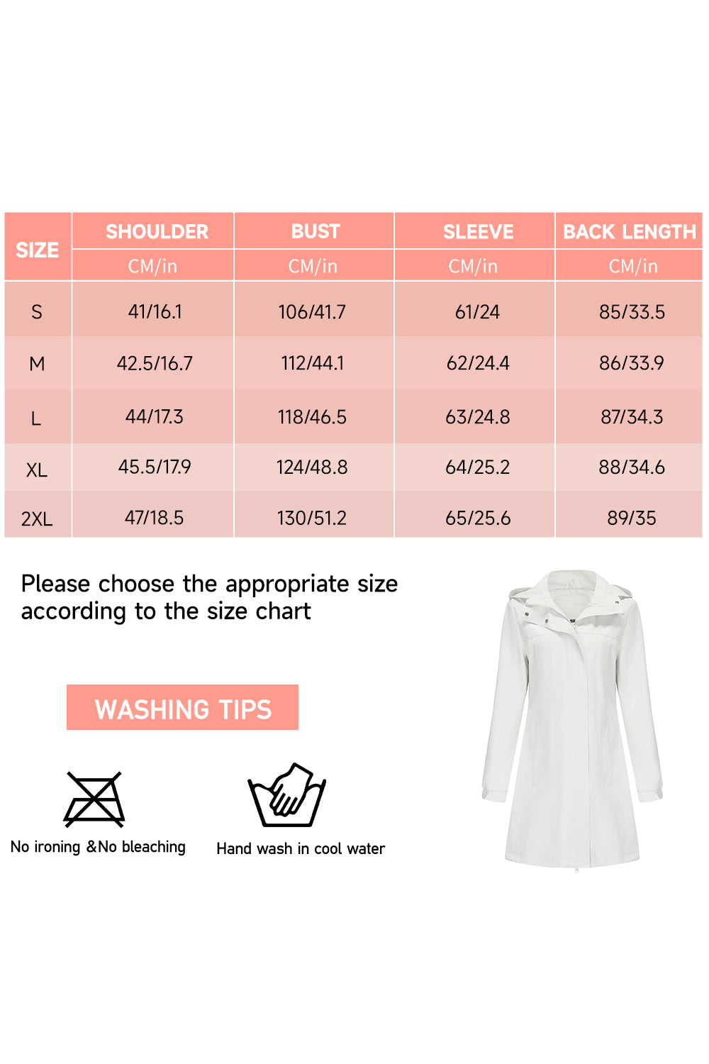 Midi windproof trench coat