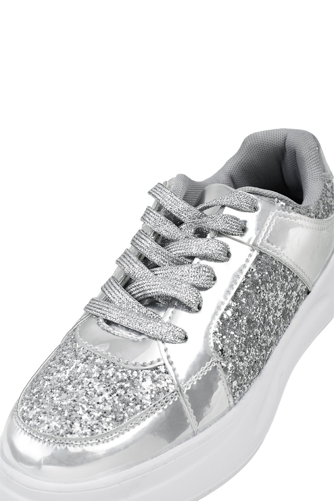 Glitter Platform Flat Trainers