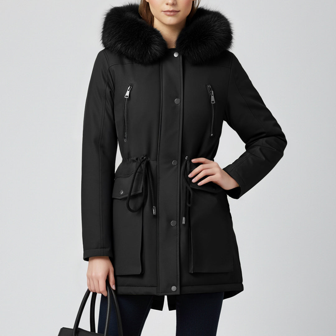 Versatile minimalist puffer coat #oran_Black