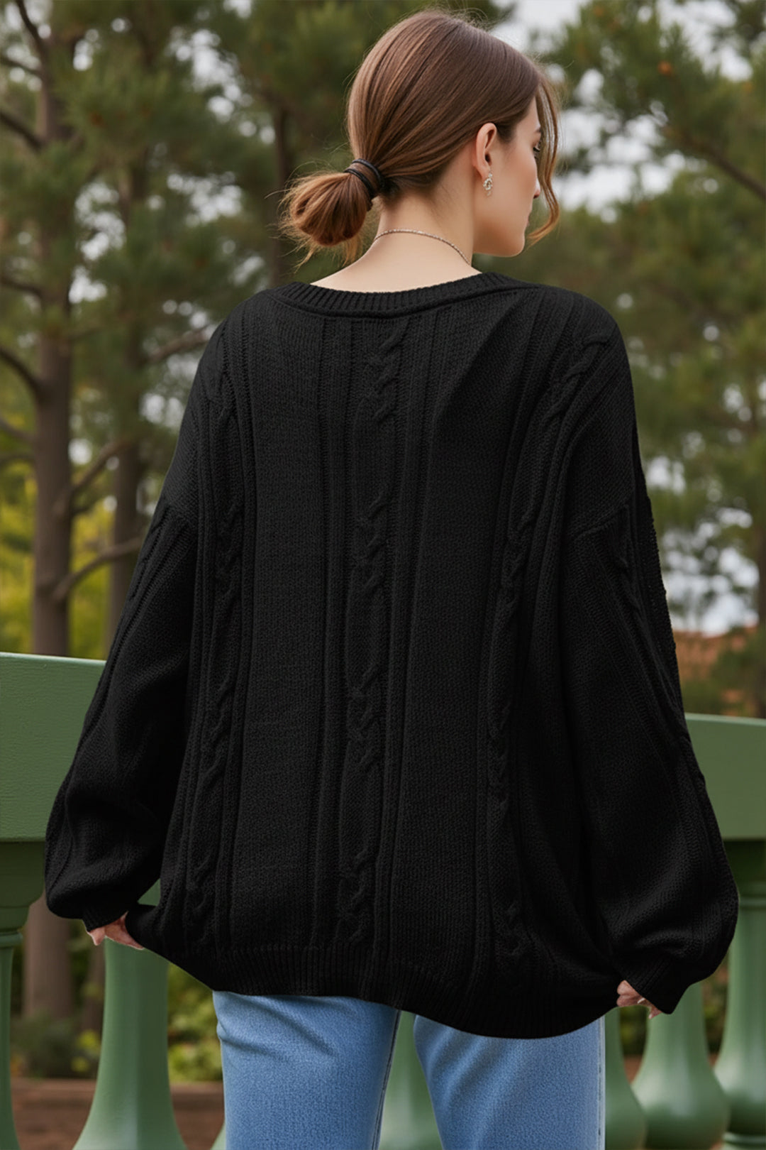 Asymmetric Knitted Drop Shoulder Jumper