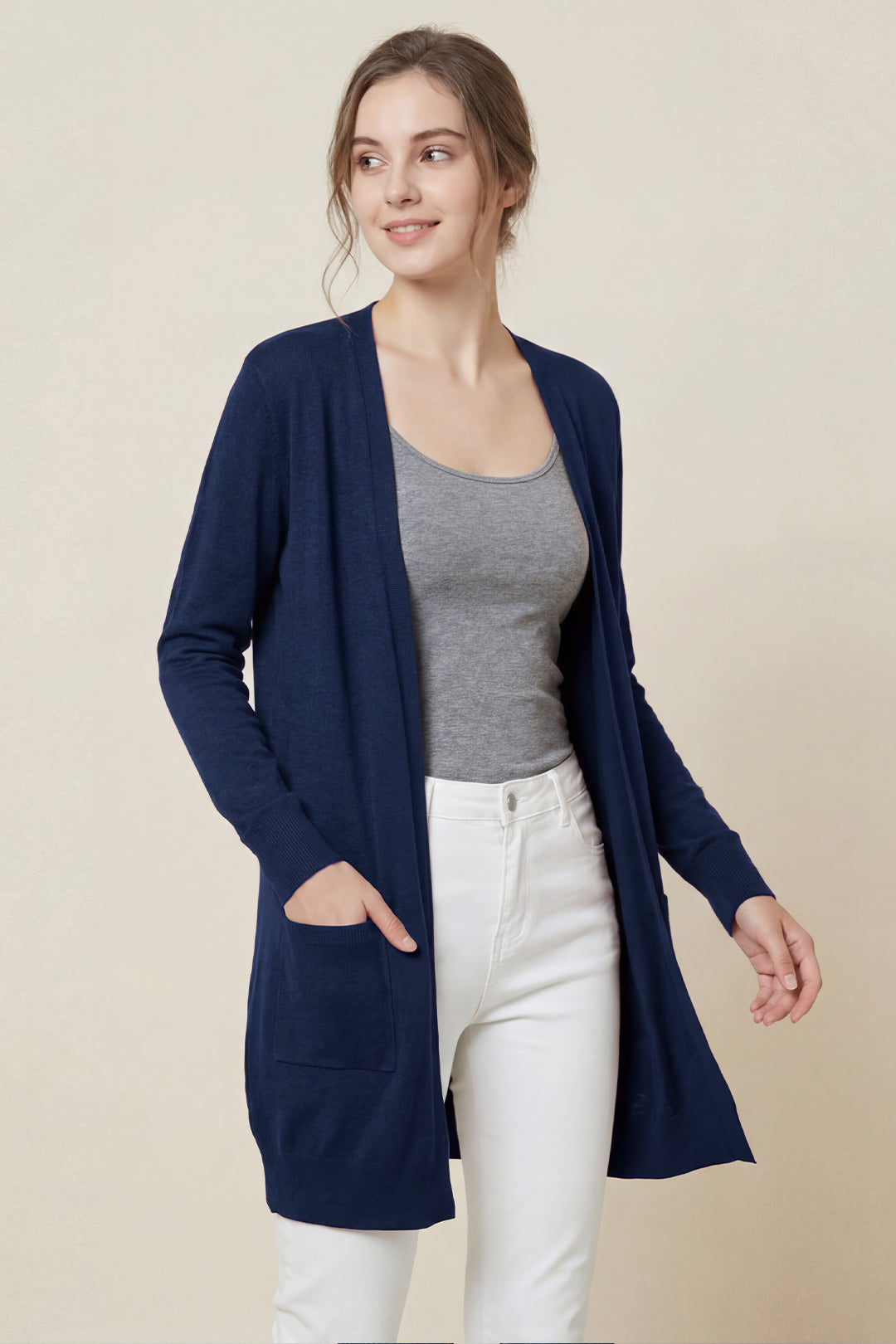 Knit Open Front Cardigan