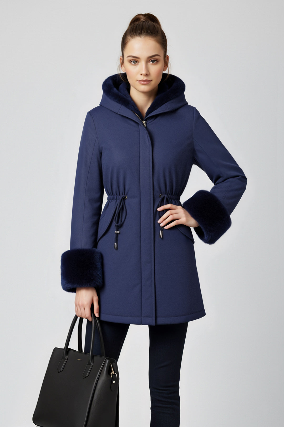 Hooded long sleeve warm nipped waist coat