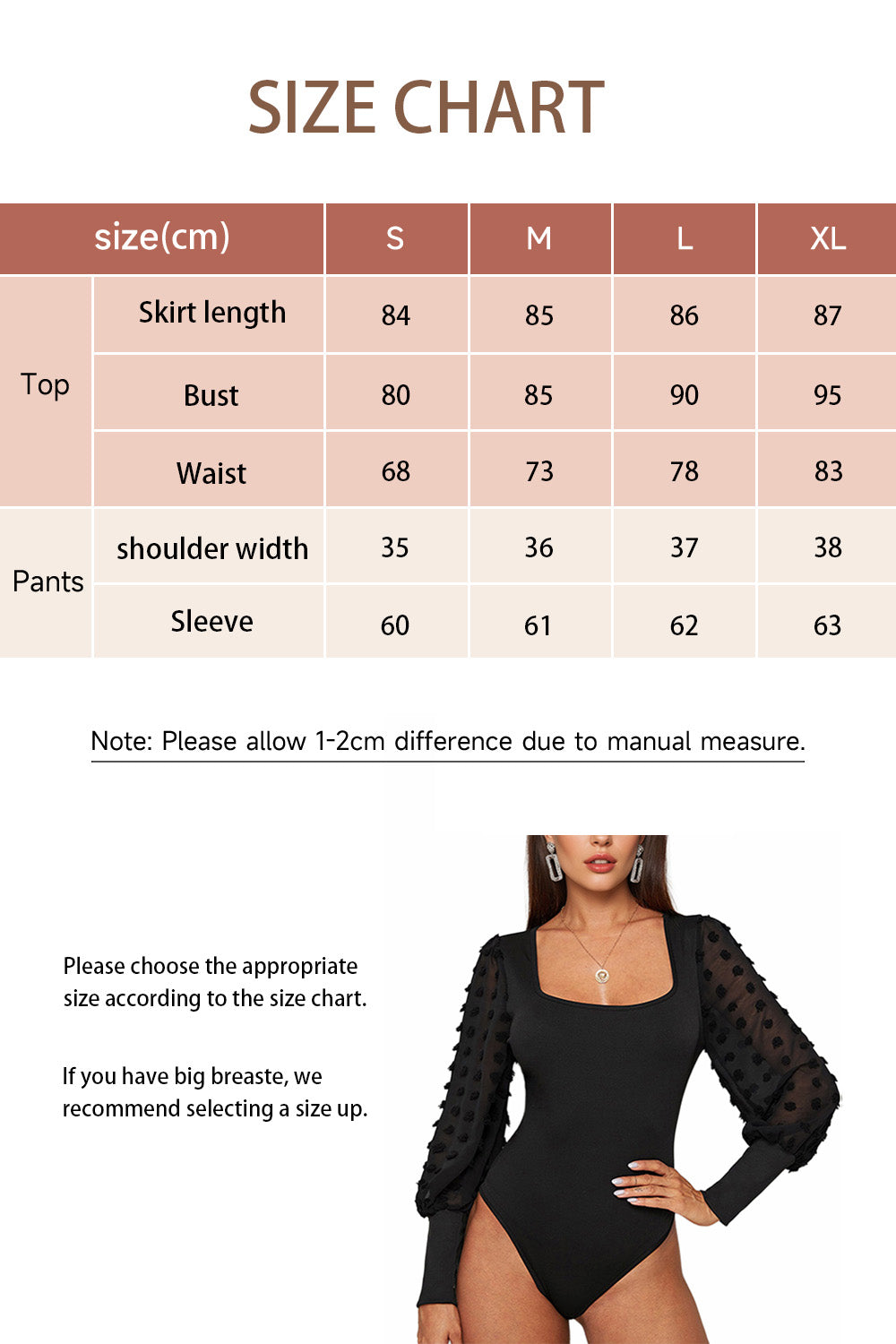 Square Neck Fitted Long Sleeve Bodysuit
