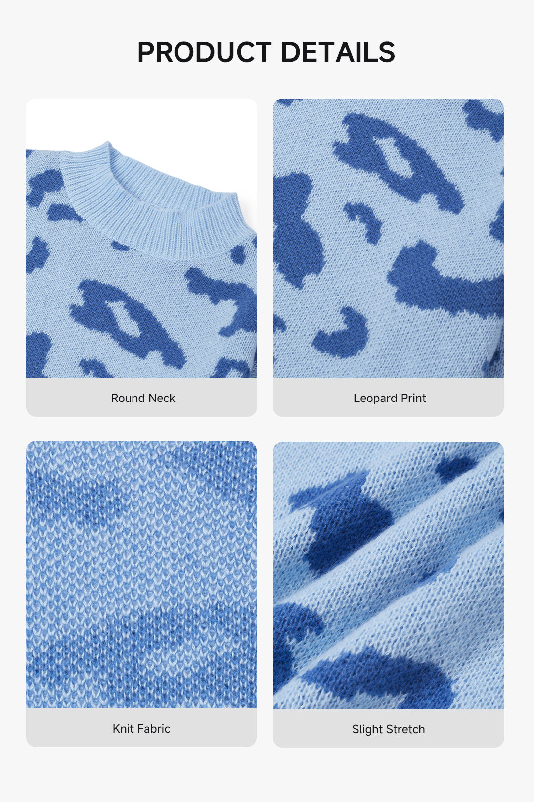 Leopard Print High Neck Jumper