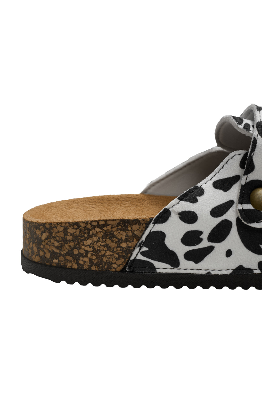 Cow Print Pattern Mules Sandals with Adjustable Metal Buckle