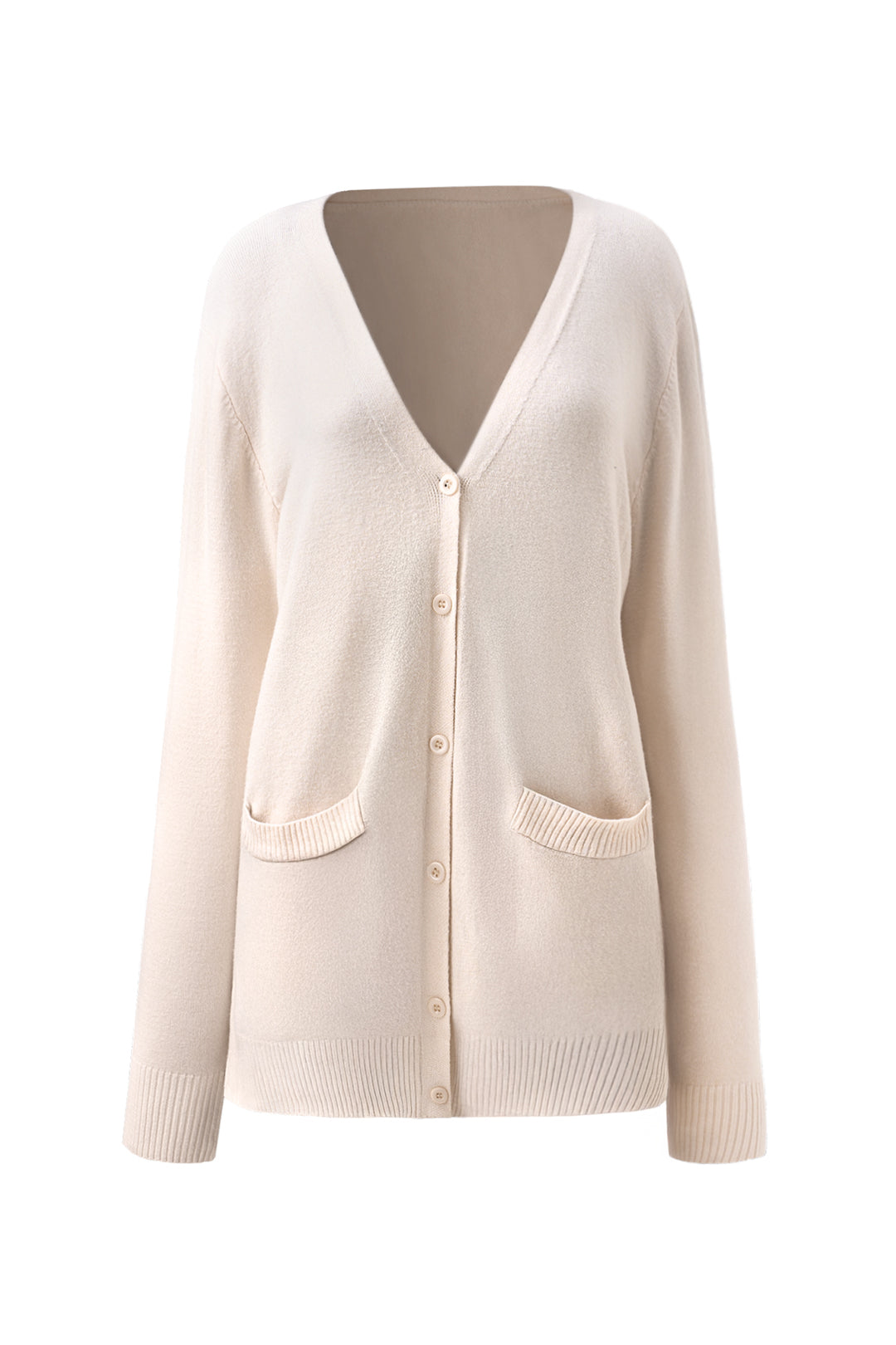 V-Neck Single Breasted Knit Cardigan